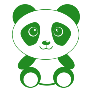 Cute Begging Panda Decal (Green)